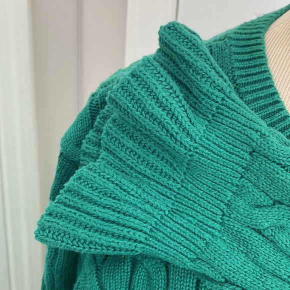 Ralph Lauren Green Bell Cuff Sweater L - Picture 4 of 11